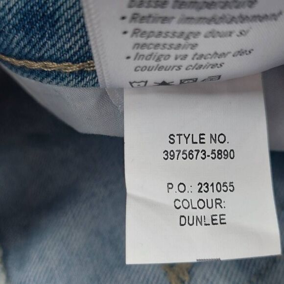 PAIGE Afia Dunlee Asymmetrical Frayed Hem Distressed Mini Jean Skirt Size 32 - Picture 9 of 9